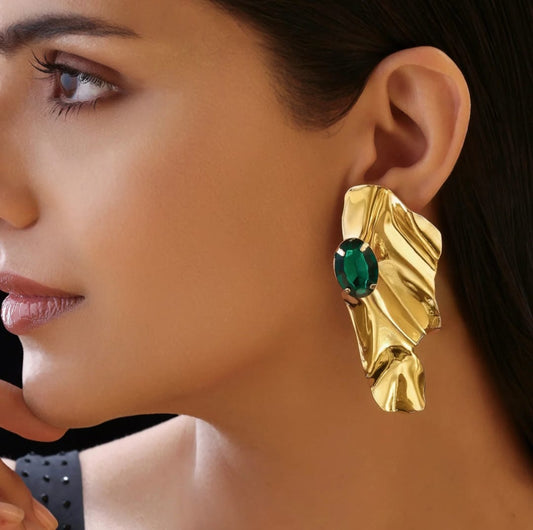 Aína Anti-Tarnish Emerald Earrings✨