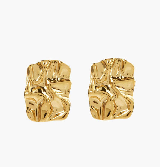 Aína Gold Plated Anti-Tarnish Square Stud Earrings ✨