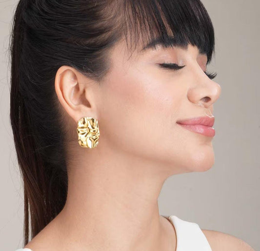 Aína Gold Plated Anti-Tarnish Square Stud Earrings ✨