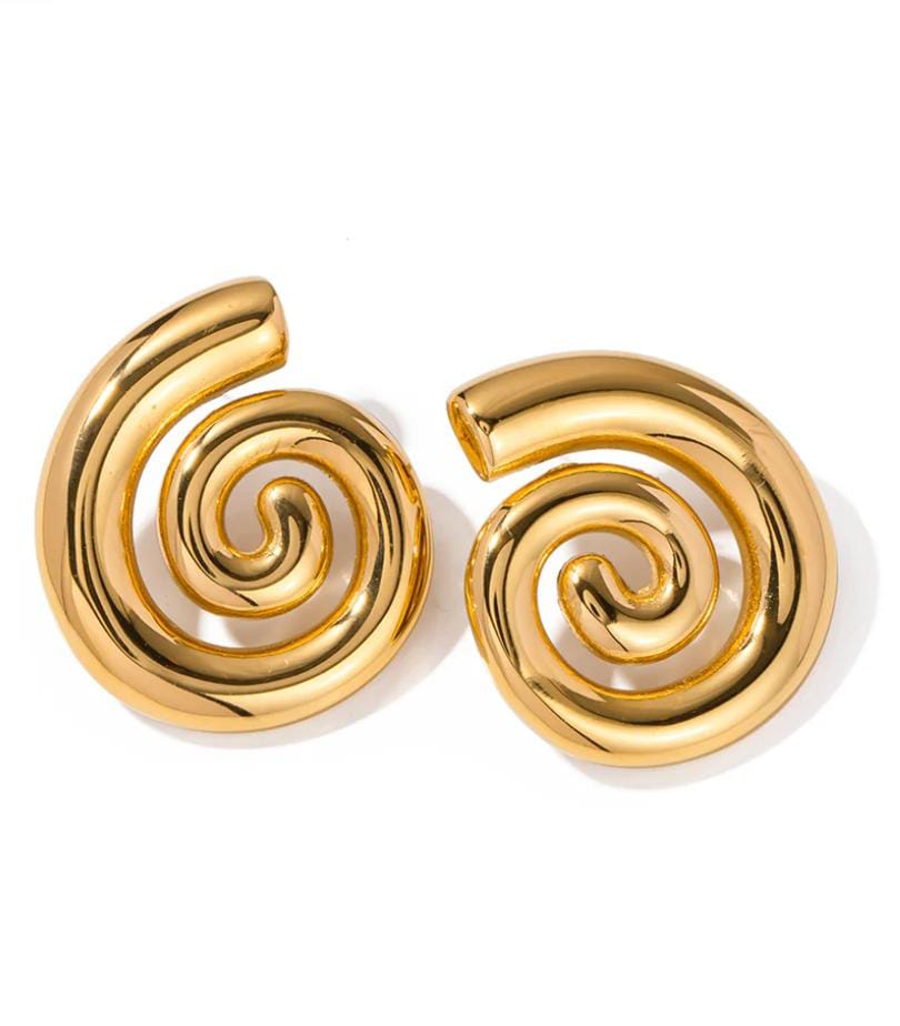 Aína Anti - tarnish Gold Plated Round Shaped Stud Earrings ✨