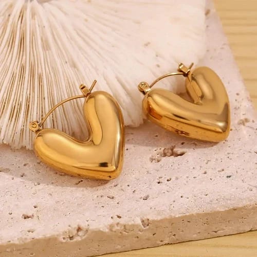 Aína Anti-Tarnish Heart Shaped Hoop stainless Steel Earrings ✨