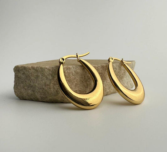Aína Anti-Tarnish Stainless Steel Hoop Earrings ✨