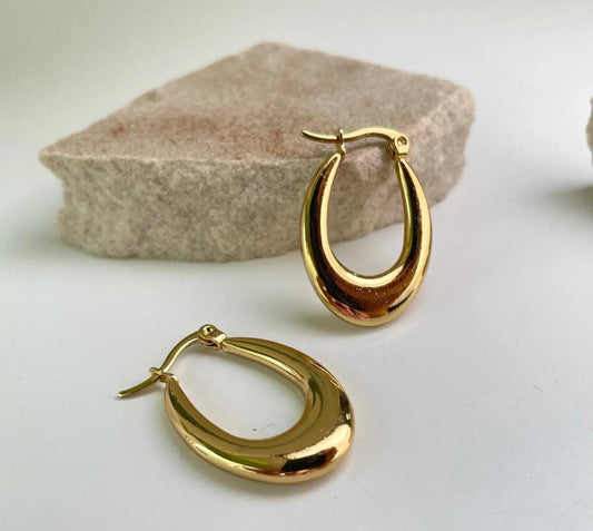 Aína Anti-Tarnish Stainless Steel Hoop Earrings ✨