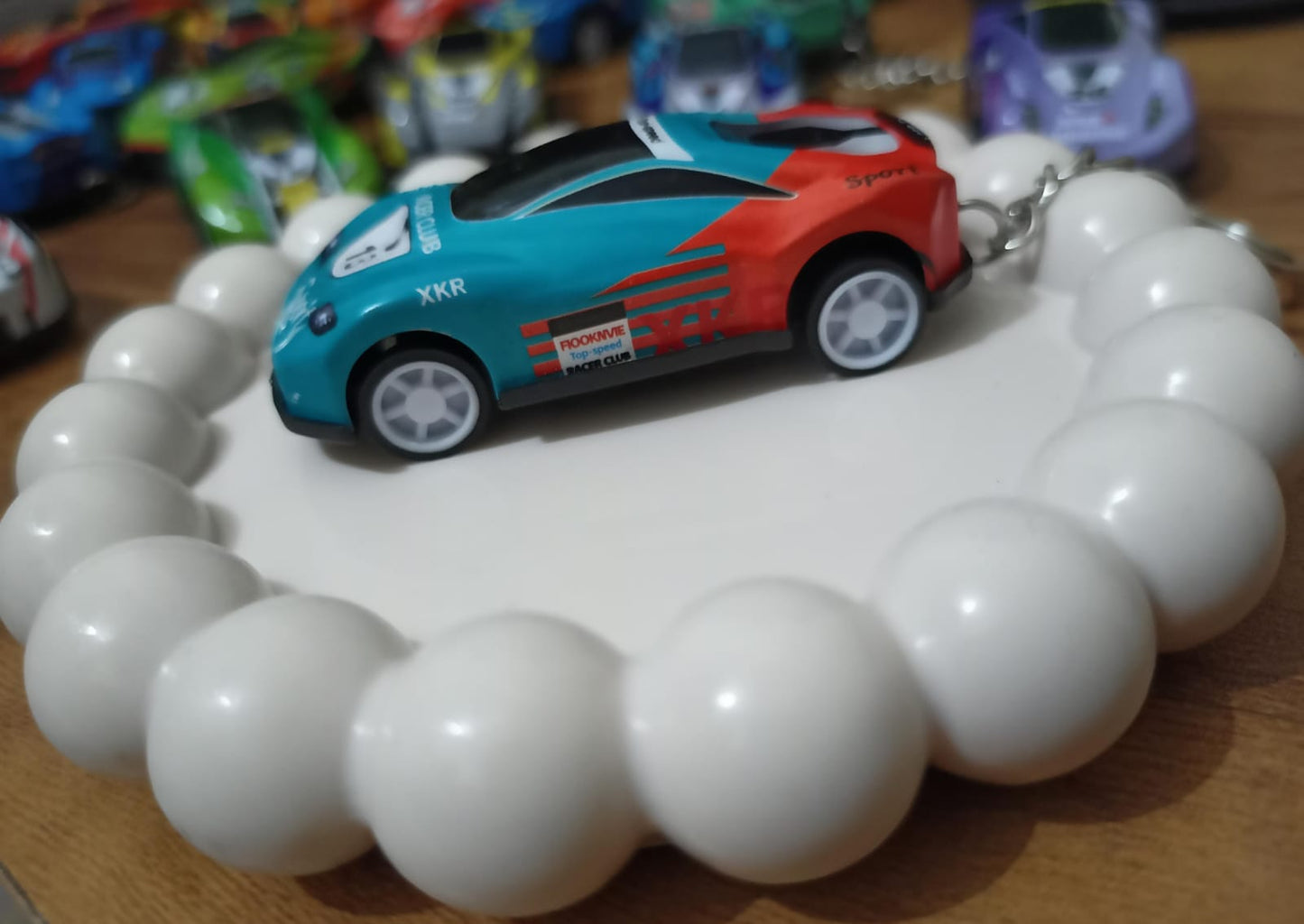 🏁 Sport Racer #13 Keychain – Turbo Teal Edition 🚗💨