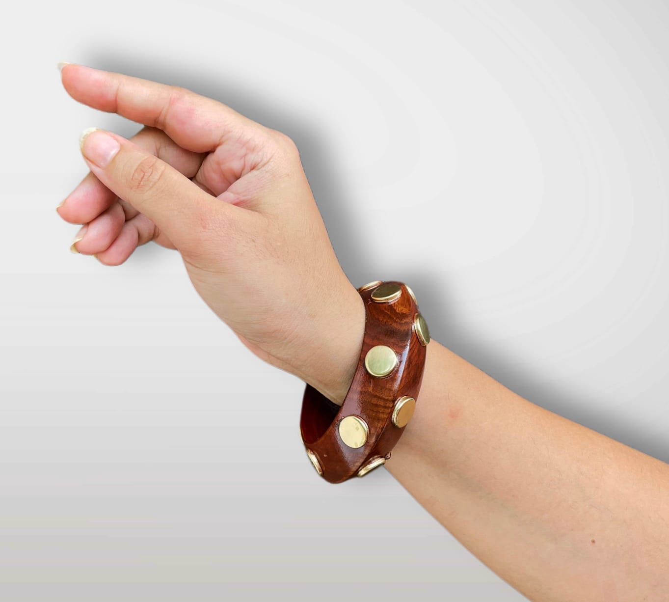 Bold Polka Dot Wooden Bangle (Size:2.6)