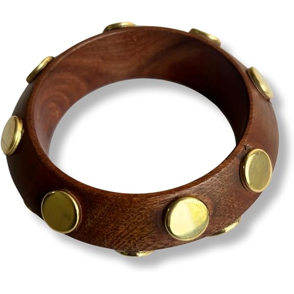 Bold Polka Dot Wooden Bangle (Size:2.6)