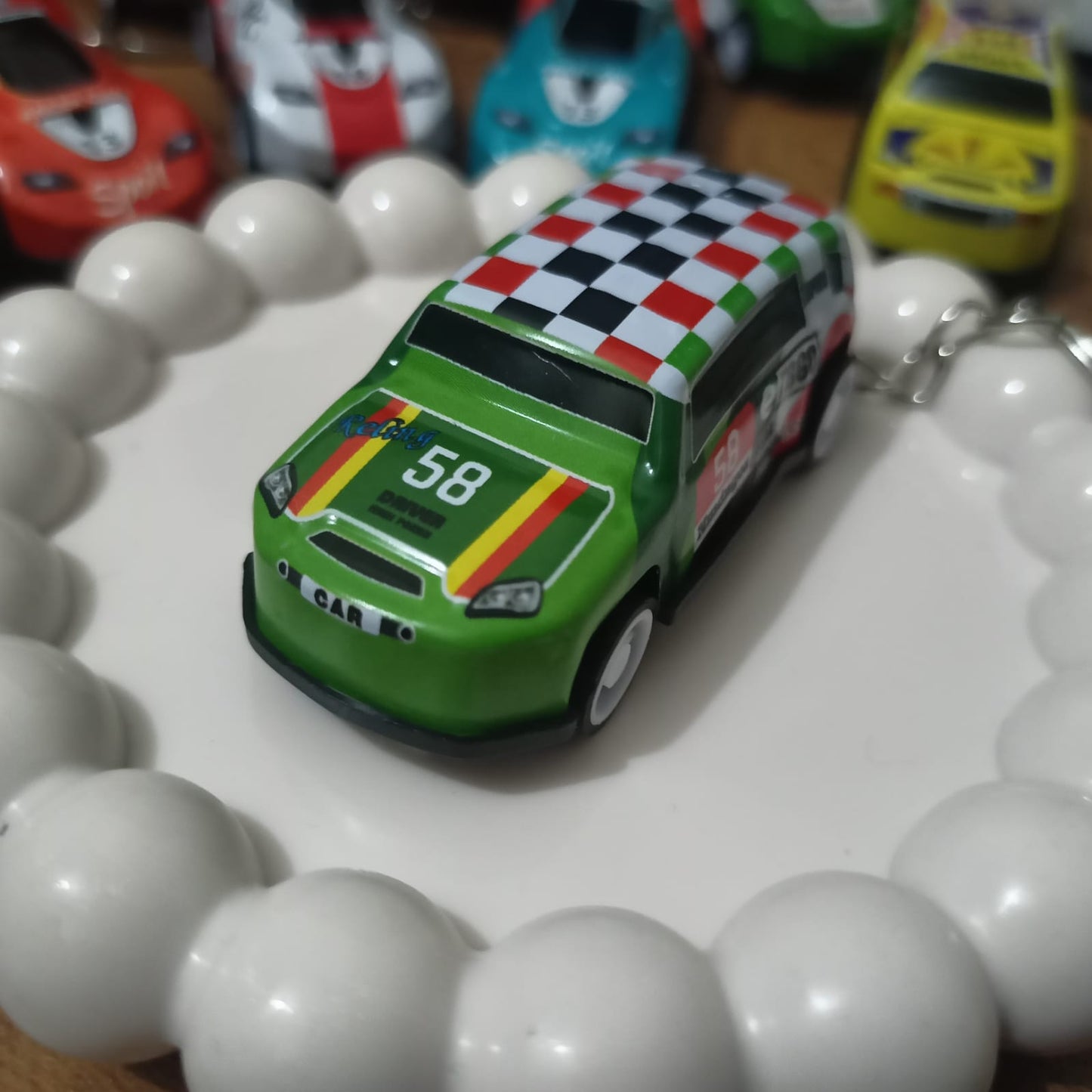 Green Racer 58 Keychain 🏎🏁