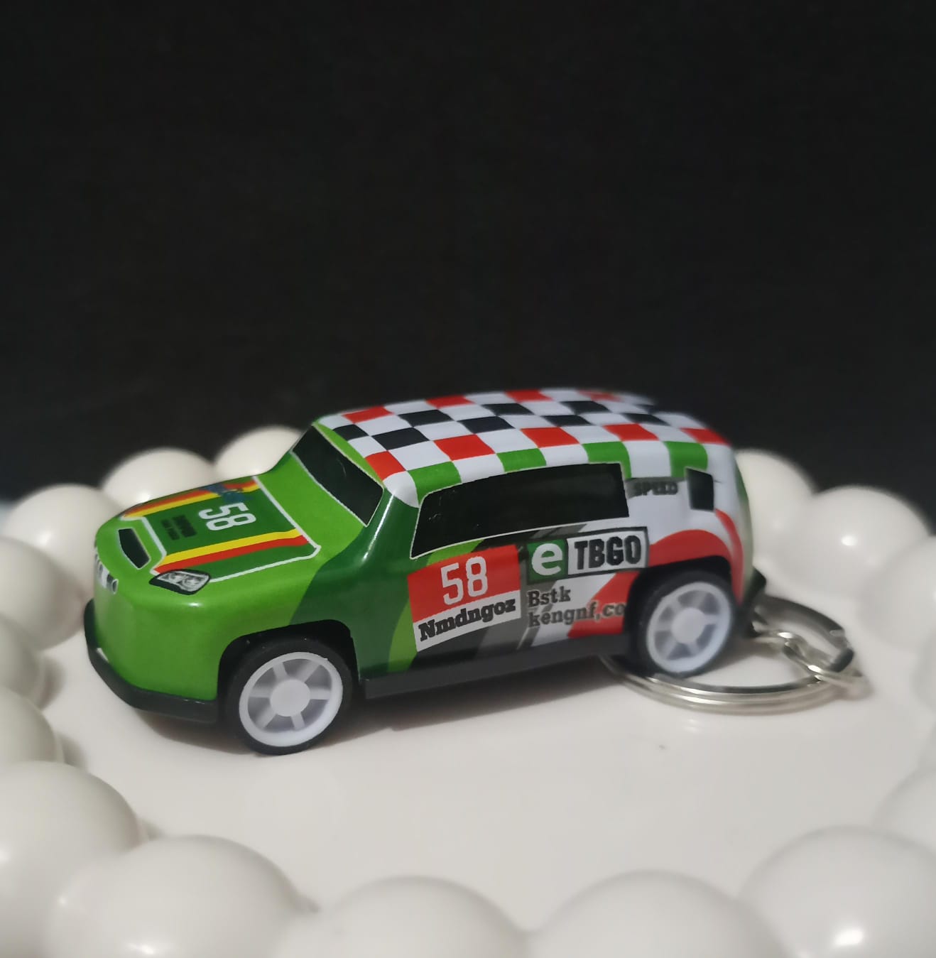 Green Racer 58 Keychain 🏎🏁