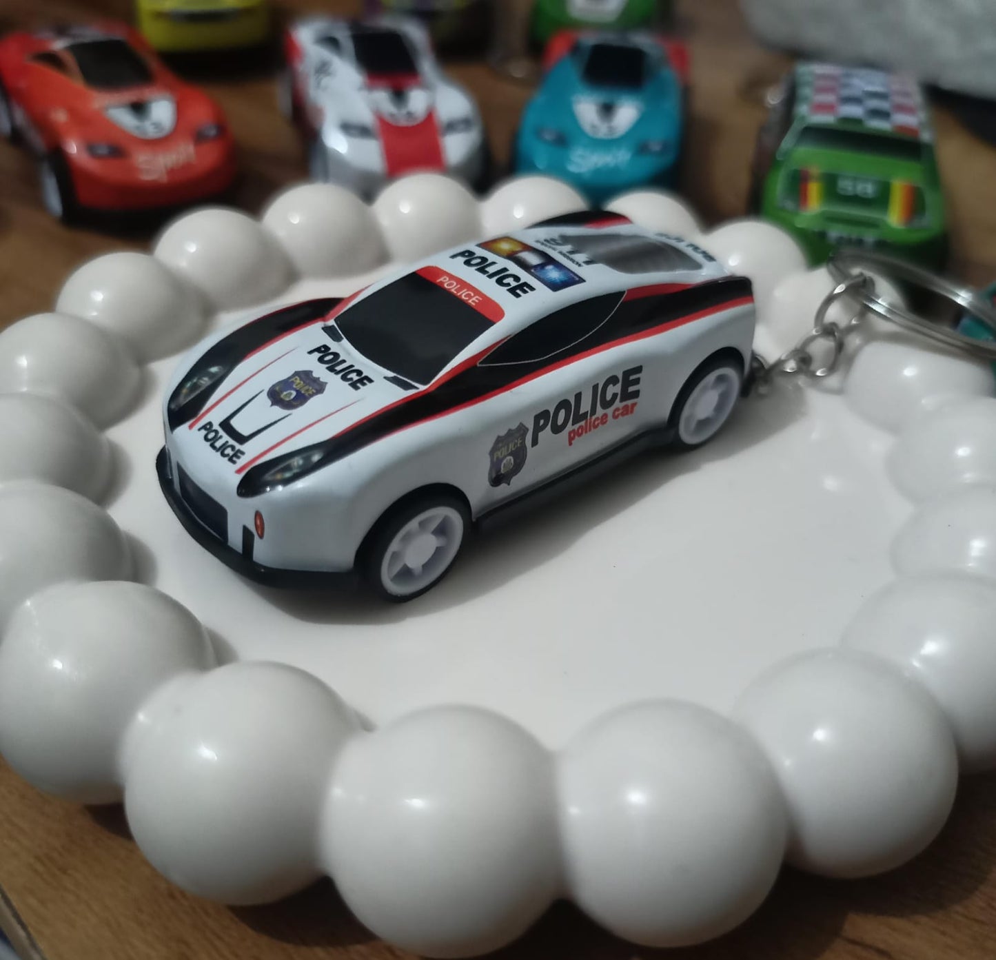 Mini Police Car Keychain