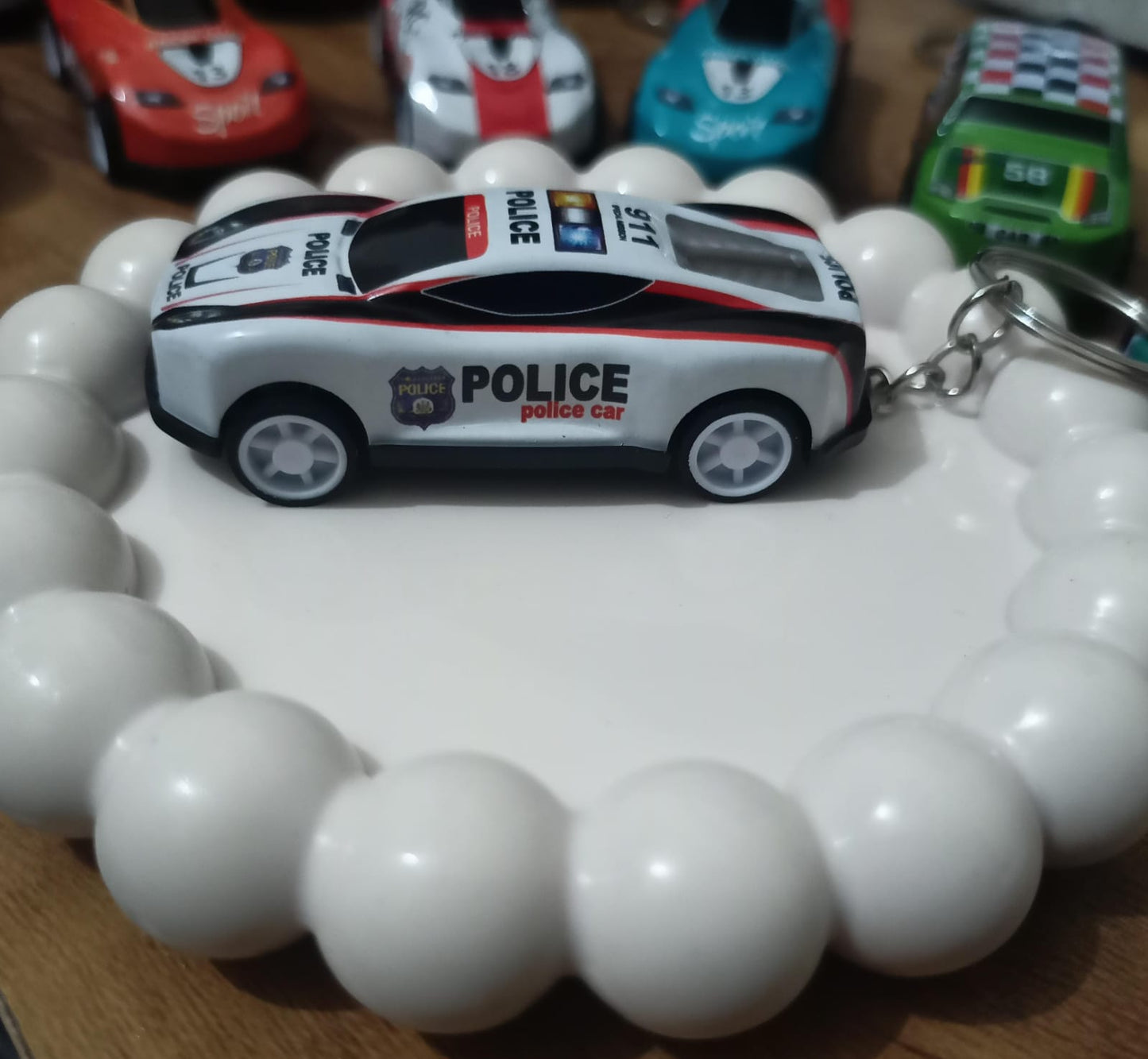 Mini Police Car Keychain