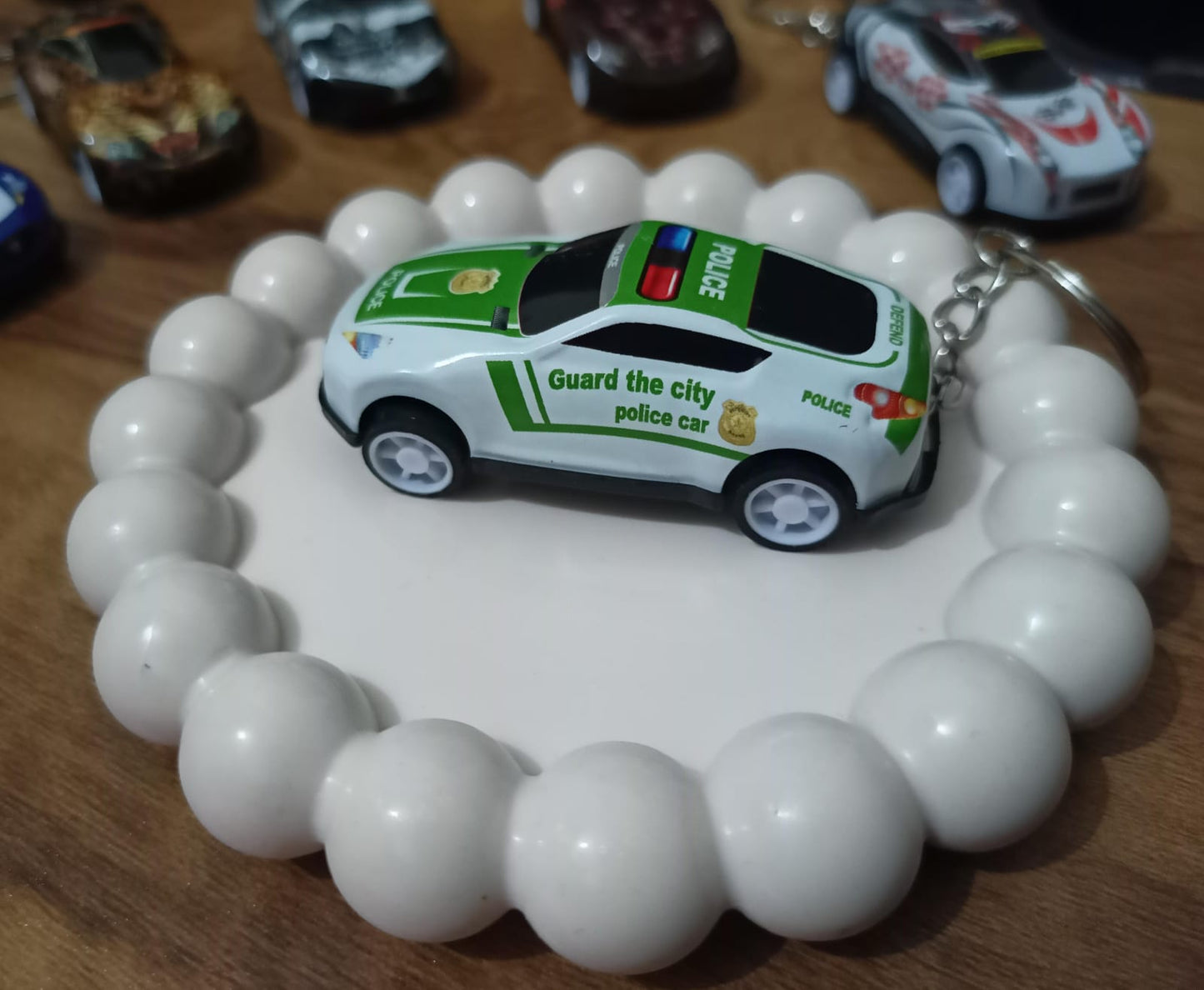 Miniature Police Car Keychain✨