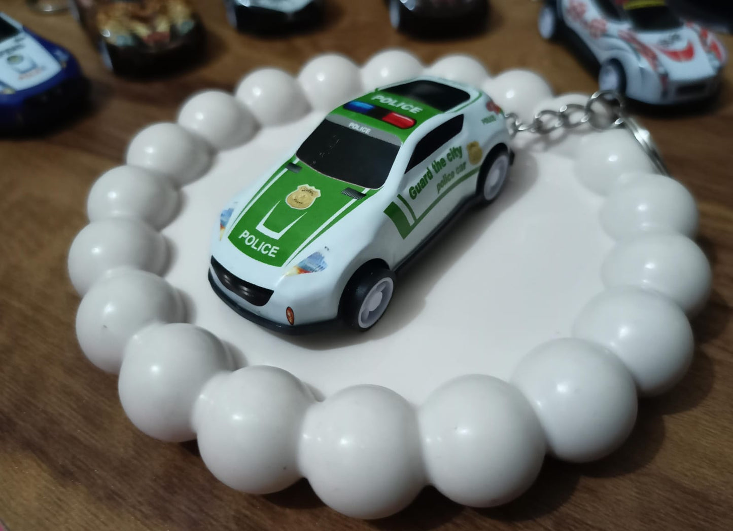 Miniature Police Car Keychain✨