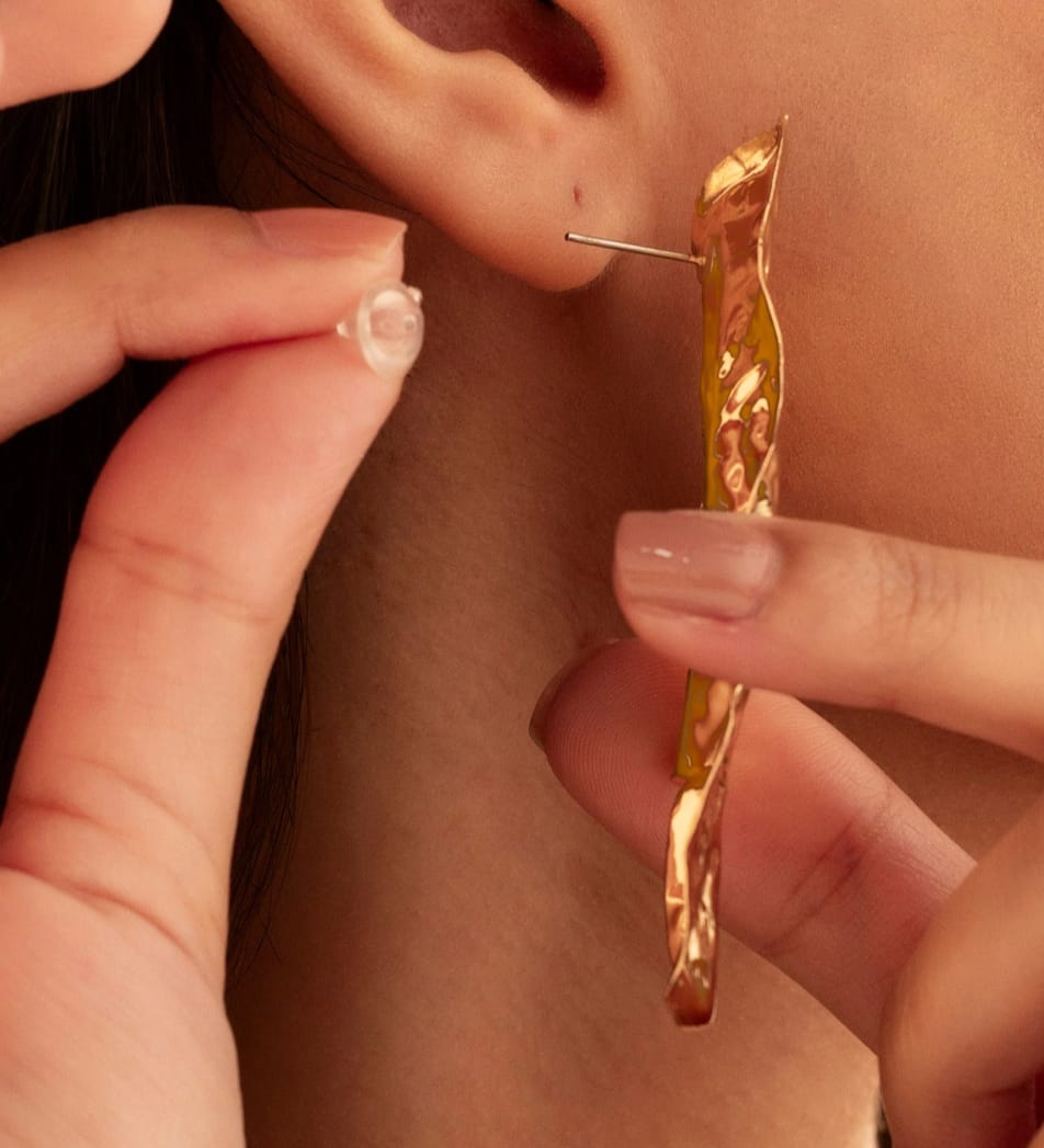 Aína Anti-Tarnish Hammered Earrings✨