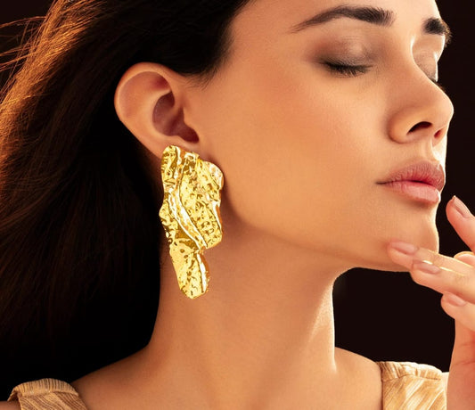 Aína Anti-Tarnish Hammered Earrings✨