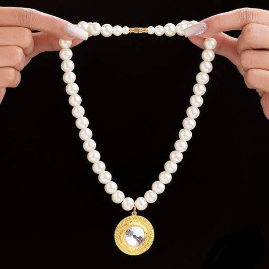 Aína Anti-Tarnish Pearl Pendant Necklace Set With Earrings ✨