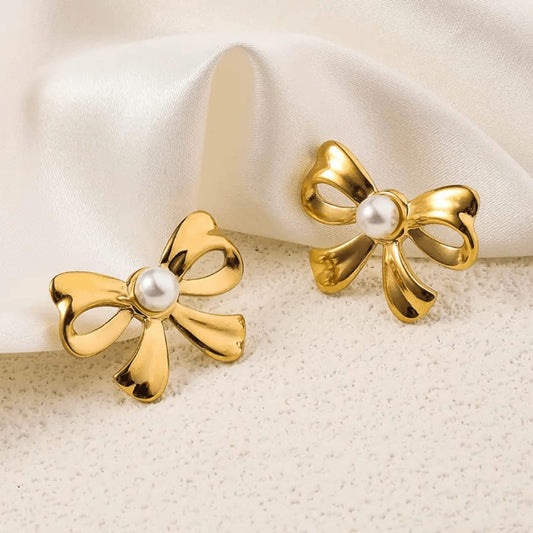 Aína Anti-Tarnish Love loop Bows Earrings ✨
