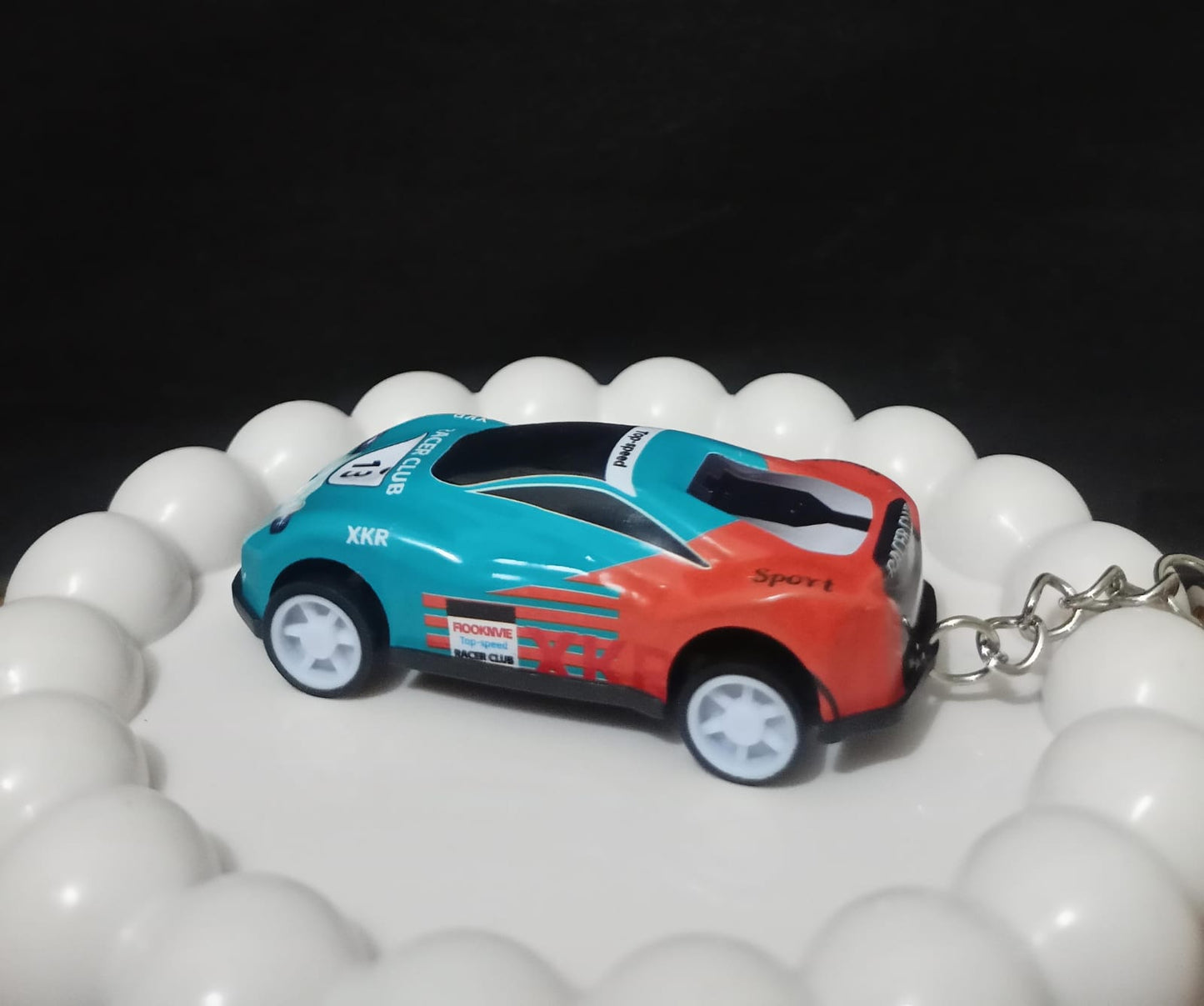 🏁 Sport Racer #13 Keychain – Turbo Teal Edition 🚗💨